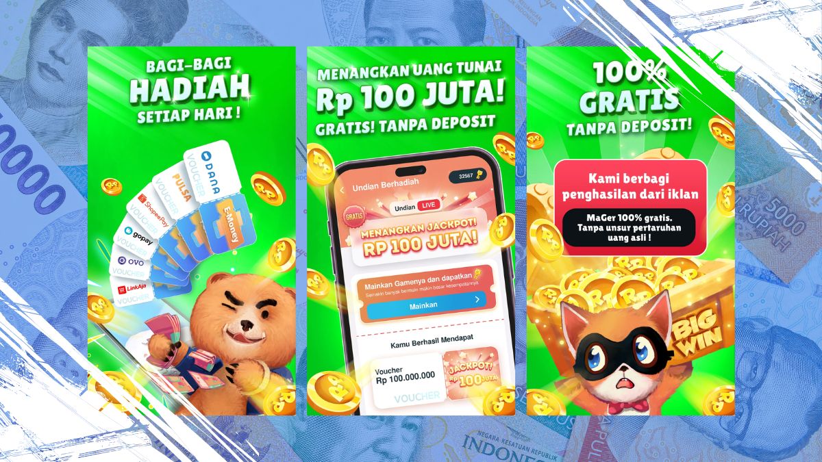 Aplikasi Penghasil Uang MAGER, Dapatkan Voucher Game & E-Money Gratis