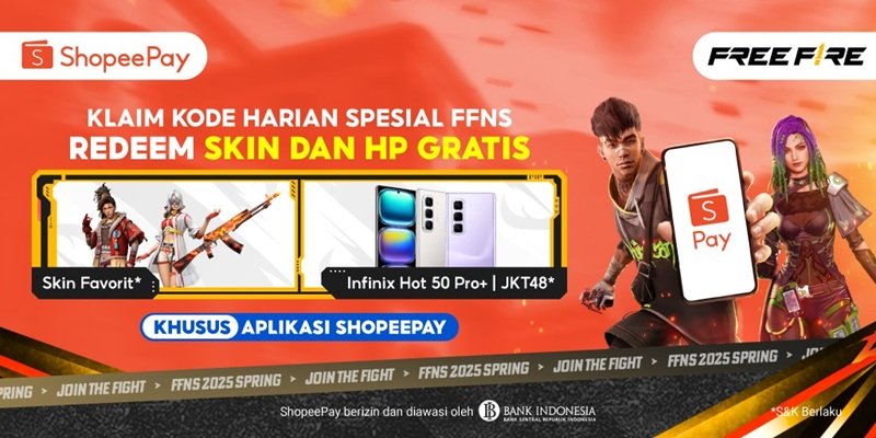 Dapatkan Skin Free Fire Keren! Klaim Kode Redeem di ShopeePay!