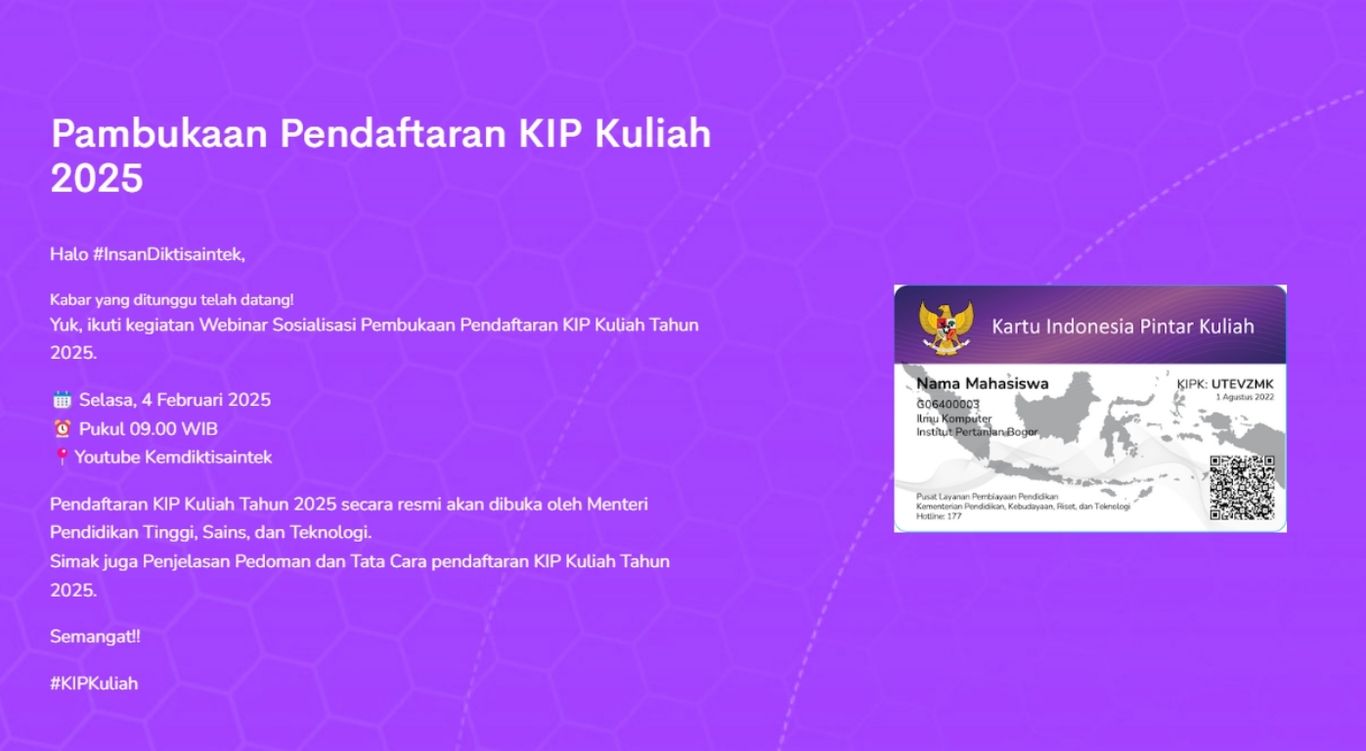 KIP Kuliah 2025 Telah Dibuka: Segera Cek Jadwal dan Pendaftaran!