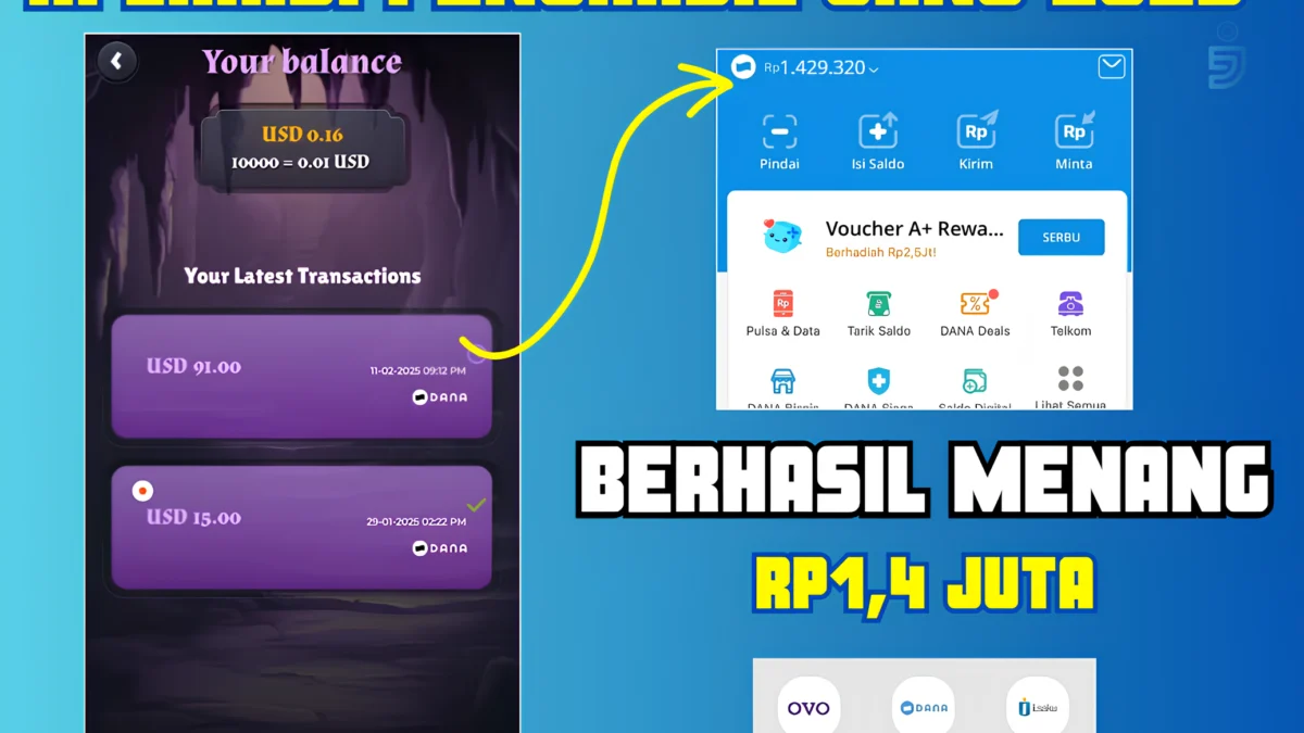 Tanpa Main Game, Aplikasi Penghasil Uang 2025 Bayar Rp1,4 Juta!