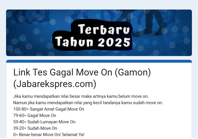 Tes Seberapa Gamon Kamu? Coba Link Ujian Gamon Google Form DISINI!