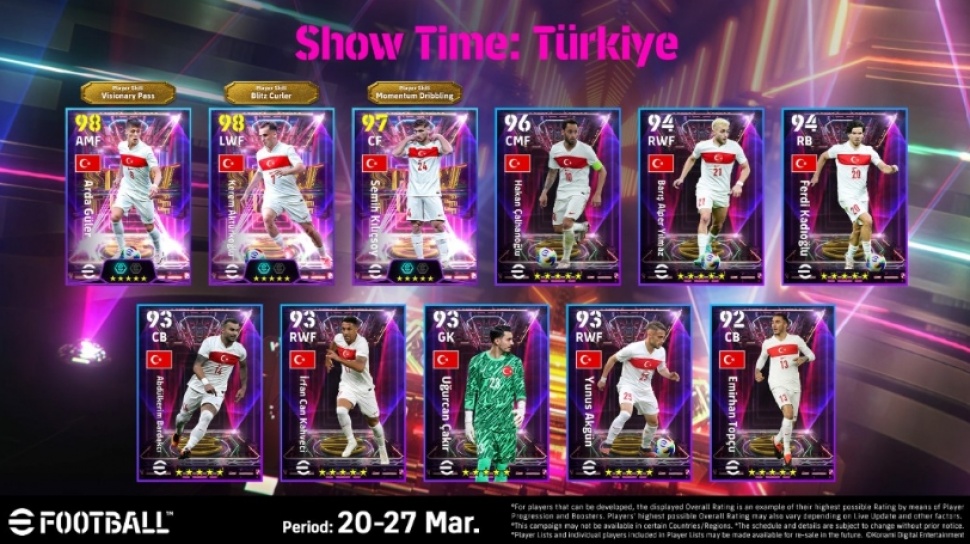 eFootball Perkenalkan Pemain Muda Talenta Turki di 'Show Time'