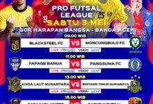 Jadwal Siaran Langsung Pekan ke-8 Pro Futsal League 2024-2025
